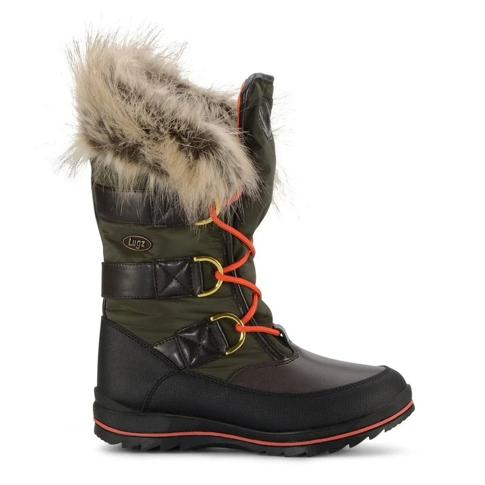 Lugz Tundra Water resistant Winter Chukka Boots Black/ Olive Green Women's sz 7